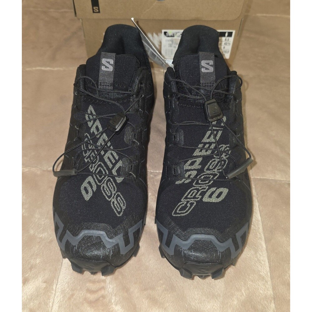 Salomon Speedcross 6 Trail Running Shoes Mens US 8.5 Black Quicklace 417428